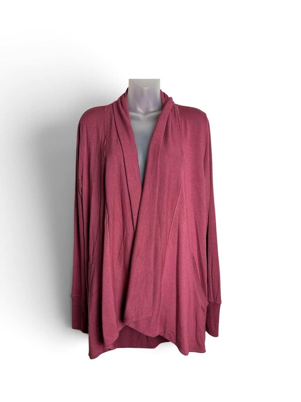 Athleta Rose-Mauve Modal Open Drape Cardigan Size Medium